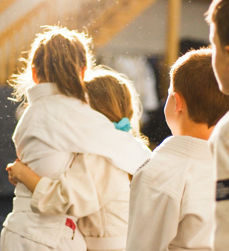 Young students gathered together during class
